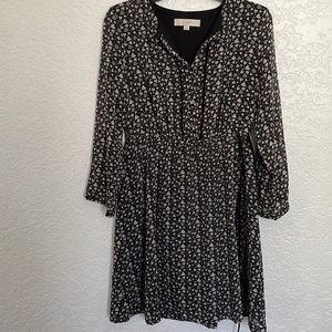 Black and Gray dress with flowers from Loft